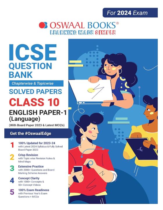 Oswaal ICSE Question Bank Class 10 English Paper-1 Language Book (For 2024 Board Exams)